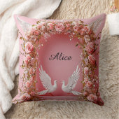 Wedding Arch Pink Roses White Doves Love 🌸 Kussen (Deken)