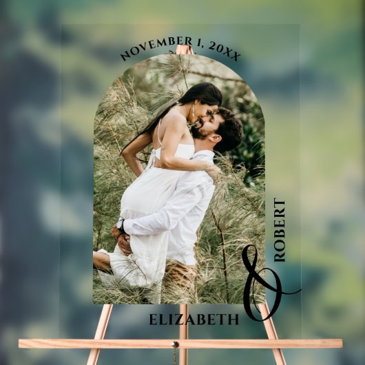 Wedding Arched Photo Welcome Sign Acryl Bord (Neutraal)