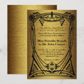 Wedding art nouveau gold geweldige Gatsby Kaart (Voorkant / Achterkant)