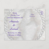 Wedding Art Nouveau Silver Apples MacDonald 1912 Aankondigingskaart (Achterkant)