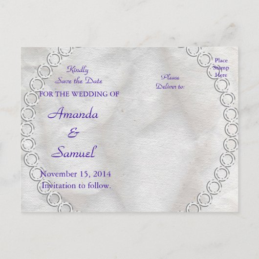 Wedding Art Nouveau Silver Apples MacDonald 1912 Aankondigingskaart (Achterkant)