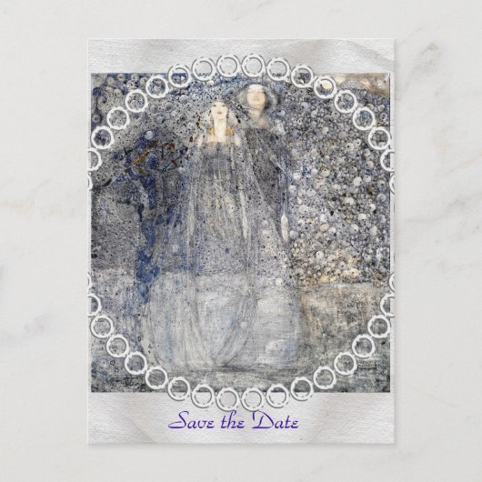 Wedding Art Nouveau Silver Apples MacDonald 1912 Aankondigingskaart (Voorkant)