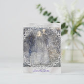 Wedding Art Nouveau Silver Apples MacDonald 1912 Aankondigingskaart (Staand voorkant)