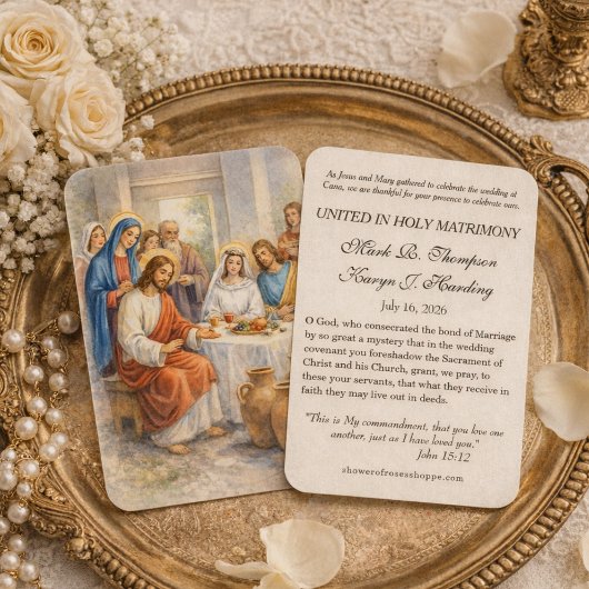 Wedding at Cana Catholic Marriage Blessing Invitat Visitekaartje
