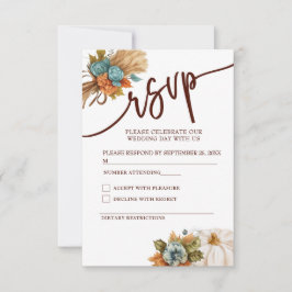 Wedding Attendance Response Card RSVP Kaartje