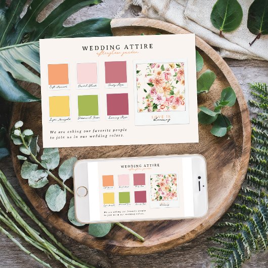 Wedding Attire | Afterglow Garden Palette Kaart
