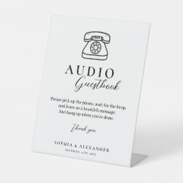 Wedding Audio Guestbook Minimalist Pedestal Sign Reclamebord Met Voetstuk