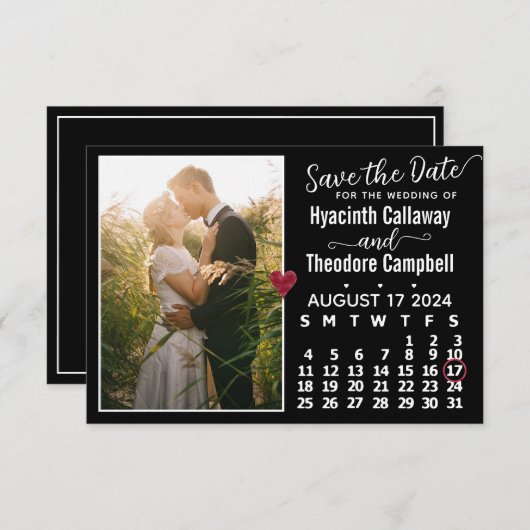 Wedding August 2024 - kalender - Aangepaste foto z Save The Date (Voorkant / Achterkant)