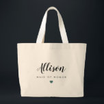 Wedding Bag, Bridesmaid, Bachelorette, Grijze Blau Grote Tote Bag<br><div class="desc">Canvas tassen voor je hele bruiloft. Vul met leuke glanzen voor je vrijgezellen of het huwelijksweekend. Geweldige bruidsschatten of strandzakken!</div>