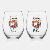 Wedding Bands Floral Design Signature Wijnglas Zonder Voet (Achterkant)