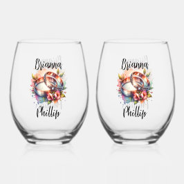 Wedding Bands Floral Design Signature Wijnglas Zonder Voet
