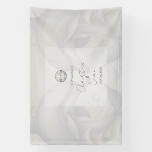 Wedding Banner Custom Dolphin Theme (Verticaal)