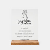 Wedding Bar Menu Acryl Teken Acryl Bord (Voorkant)