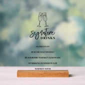 Wedding Bar Menu Acryl Teken Bord (Neutraal)