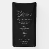 Wedding Bar Menu | Modern Black & White Sign Spandoek (Verticaal)