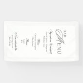 Wedding Bar Menu | Modern Black & White Sign Spandoek (Horizontaal)