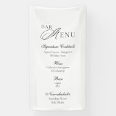 Wedding Bar Menu | Modern Black & White Sign Spandoek (Verticaal)
