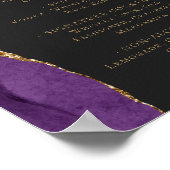 Wedding Bar Menu Purple Gold Agate Dark Poster (Hoek)