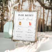 Wedding Bar Menu Sign Sjabloon Poster