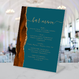 Wedding Bar Menu Verbrand Sinaasappel Gold Agaat B Reclamebord Met Voetstuk