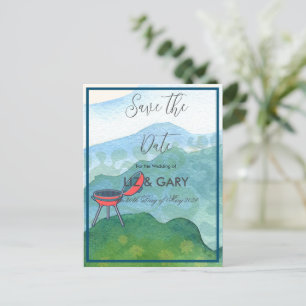 Wedding Barbecue Waterverf- Save the Date Briefkaart