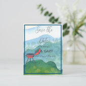 Wedding Barbecue Waterverf- Save the Date Briefkaart (Staand voorkant)