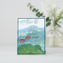 Wedding Barbecue Waterverf- Save the Date Briefkaart