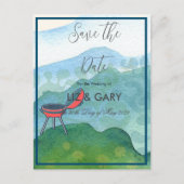 Wedding Barbecue Waterverf- Save the Date Briefkaart (Voorkant)