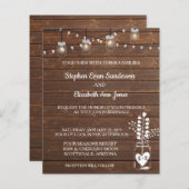 Wedding Barn Mason Jar Classic Wood Rustilights (Voorkant / Achterkant)