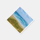 Wedding Beach Bruid en bruidegom Gepersonaliseerde Servet (Hoek)