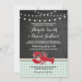 Wedding Beach Chalk Crawfish Boil Lobster Uitnodig Kaart (Voorkant)