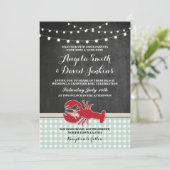 Wedding Beach Chalk Crawfish Boil Lobster Uitnodig Kaart (Staand voorkant)