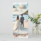 Wedding Beach Couple Kaart (Staand voorkant)
