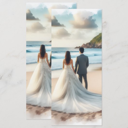 Wedding Beach Couple Kaart (Voorkant / Achterkant)