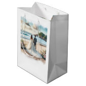 Wedding Beach Couple Medium Cadeauzakje (Achterkant Gekanteld)