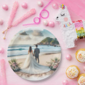 Wedding Beach Couple Papieren Bordje (Feest)