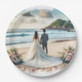 Wedding Beach Couple Papieren Bordje (Voorkant)