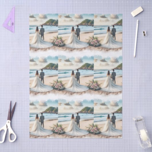 Wedding Beach Couple Tissuepapier (Craft)