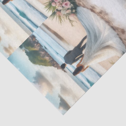 Wedding Beach Couple Tissuepapier (Detail)