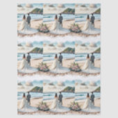 Wedding Beach Couple Tissuepapier (Voorkant)