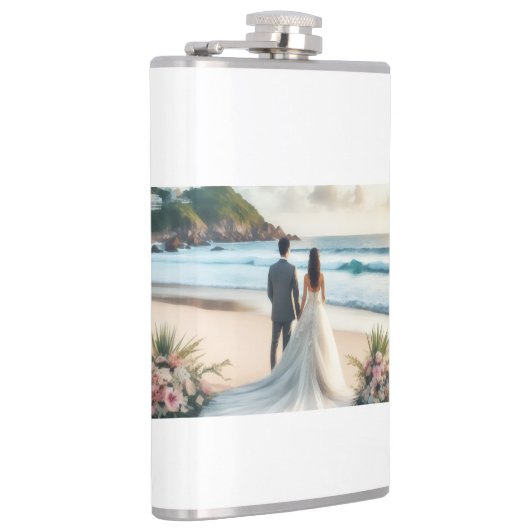 Wedding Beach Couples Heupfles (Rechts)