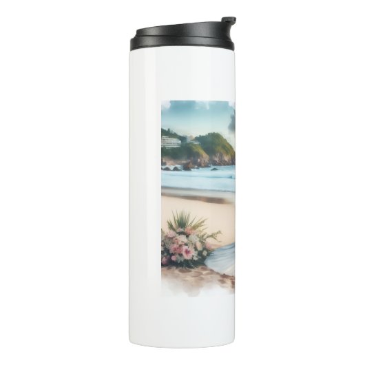 Wedding Beach Couples Thermosbeker (Gedraaid links)