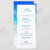 Wedding Beach Zee Blue Ocean Summer Monogram Menu (Voorkant / Achterkant)