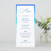 Wedding Beach Zee Blue Ocean Summer Monogram Menu (Staand voorkant)
