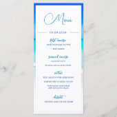 Wedding Beach Zee Blue Ocean Summer Monogram Menu (Voorkant)