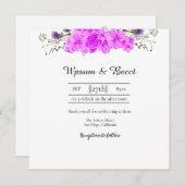 Wedding Beauful Floral Iivitation Kaart (Voorkant / Achterkant)