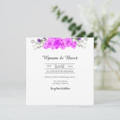 Wedding Beauful Floral Iivitation Kaart (Staand voorkant)