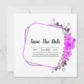 Wedding Beauful Floral Iivitation Kaart (Achterkant)