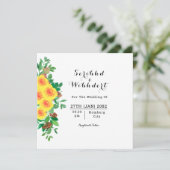 Wedding Beauful Floral Square Invitation Kaart (Staand voorkant)
