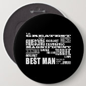 Wedding Bedankt Beste mannen: Beste man Ronde Button 6,0 Cm (Voorkant /achterkant)